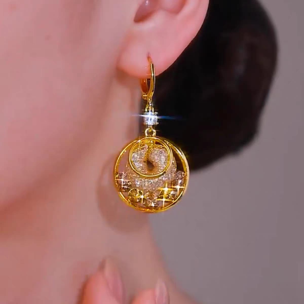 Long taseel mesh earring (24k gold plated)