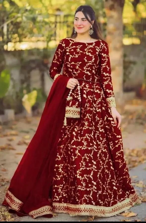4 Piece stiched silk embroiderd lehnga