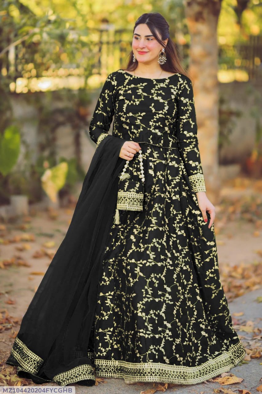 4 Piece stiched silk embroiderd lehnga