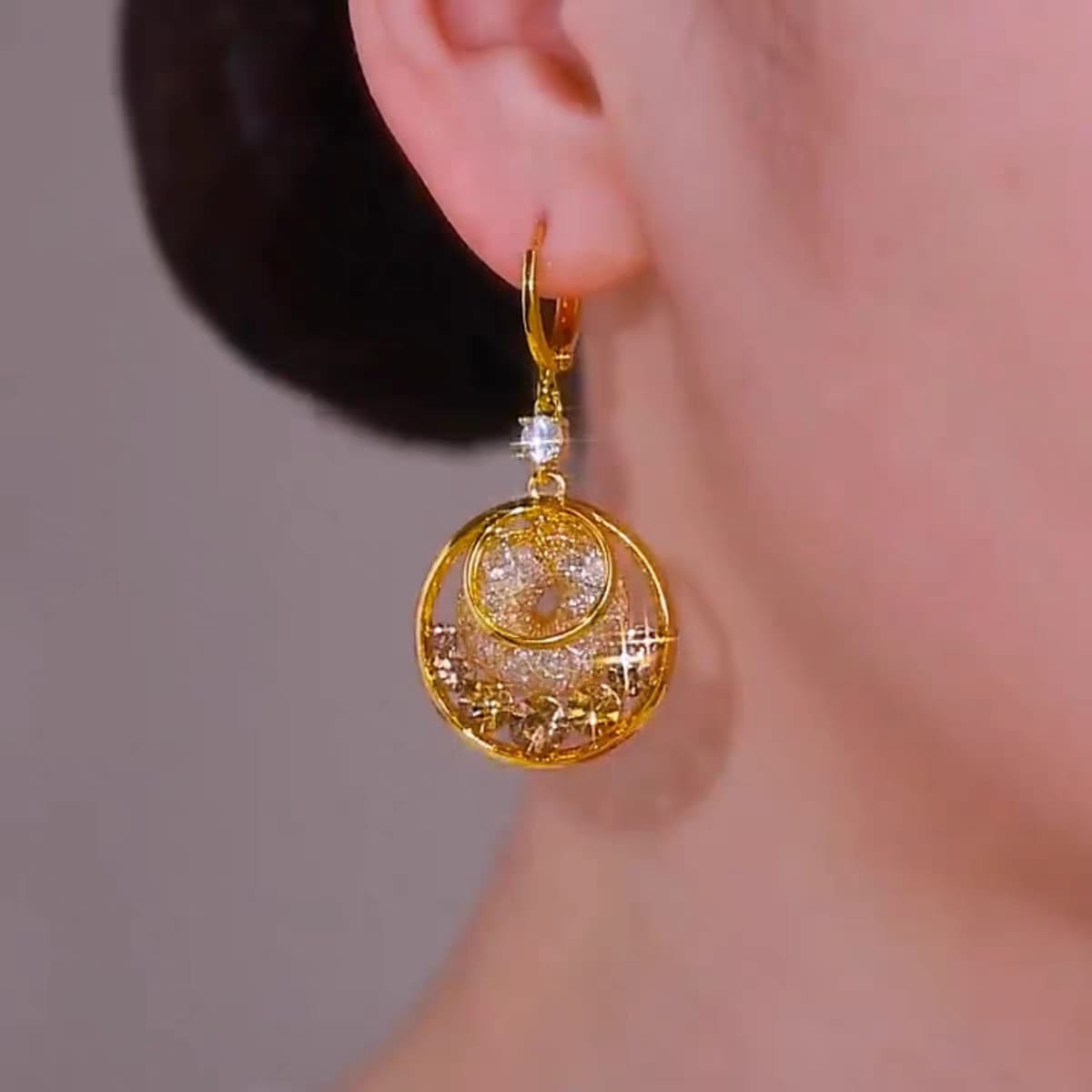 Long taseel mesh earring (24k gold plated)