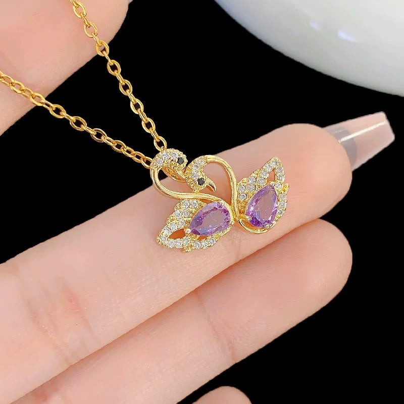Purple sawan Necklace(24k Gold plated)