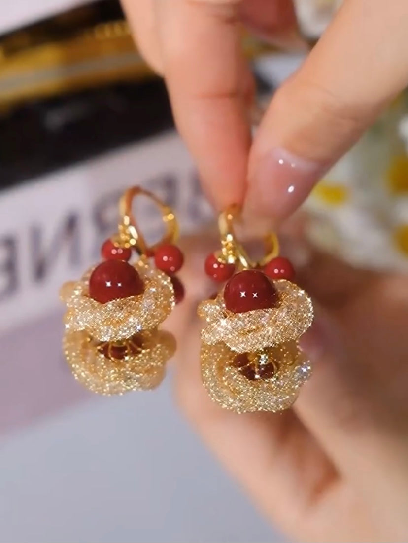 Zircon Earrings (24k gold plated)