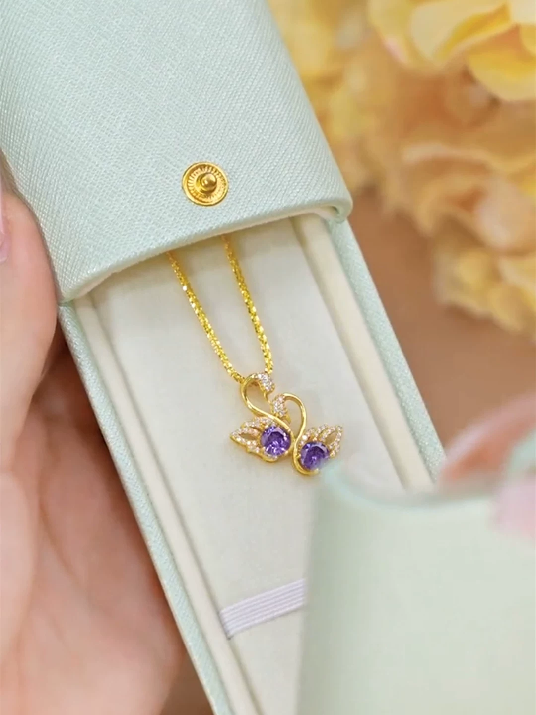 Purple sawan Necklace(24k Gold plated)