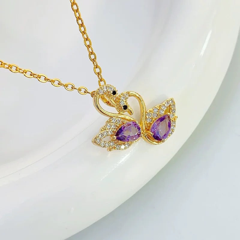 Purple sawan Necklace(24k Gold plated)