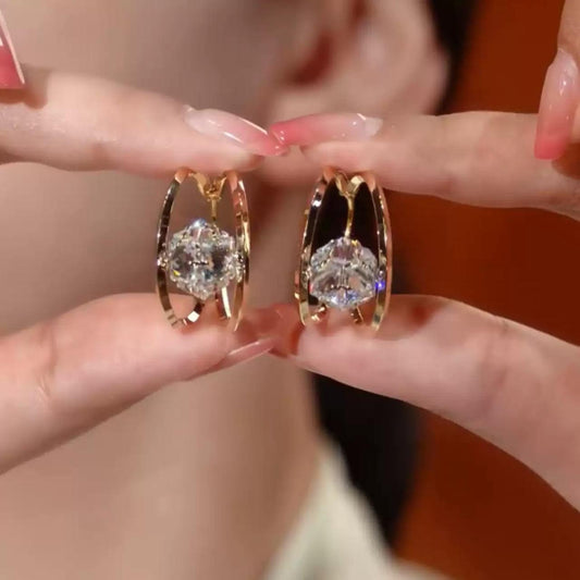 Diamond zircon Earrrings (24K GOLD PLATED)