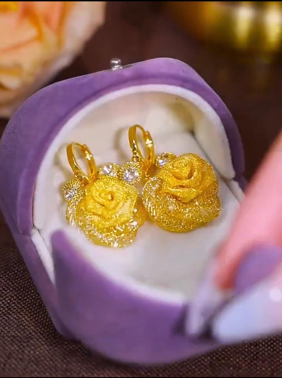 Golden Mesh Earrings(24K GOLD PLATED)