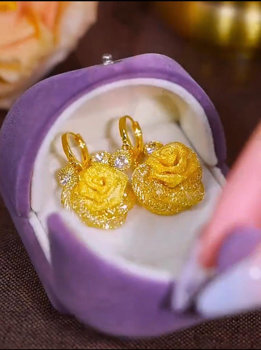 Golden Mesh Earrings(24K GOLD PLATED)