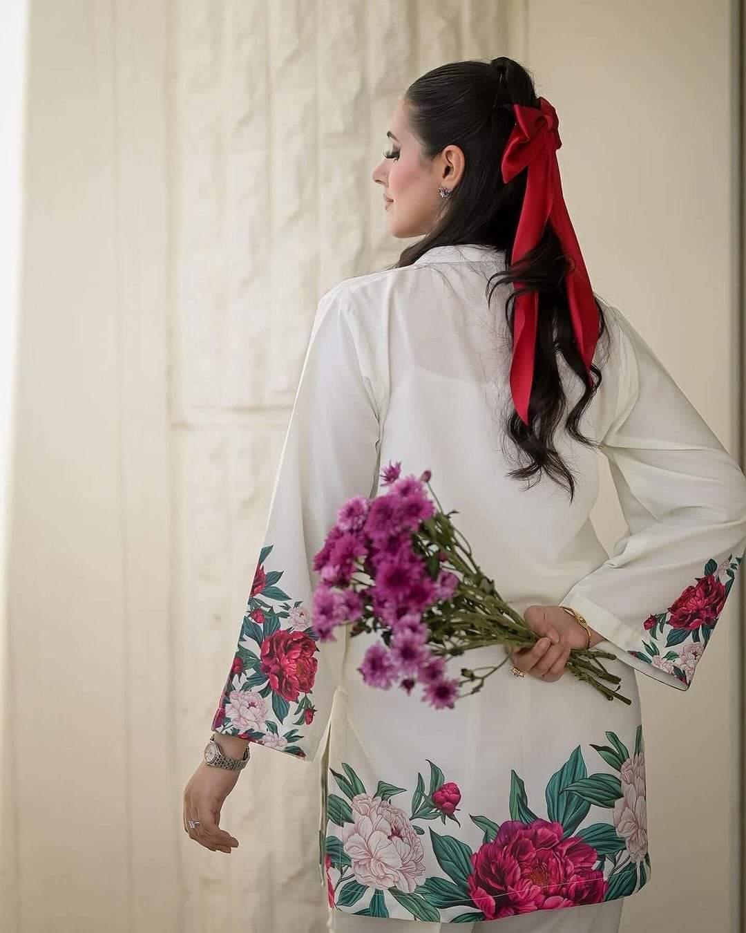2 piece stiched silk suit