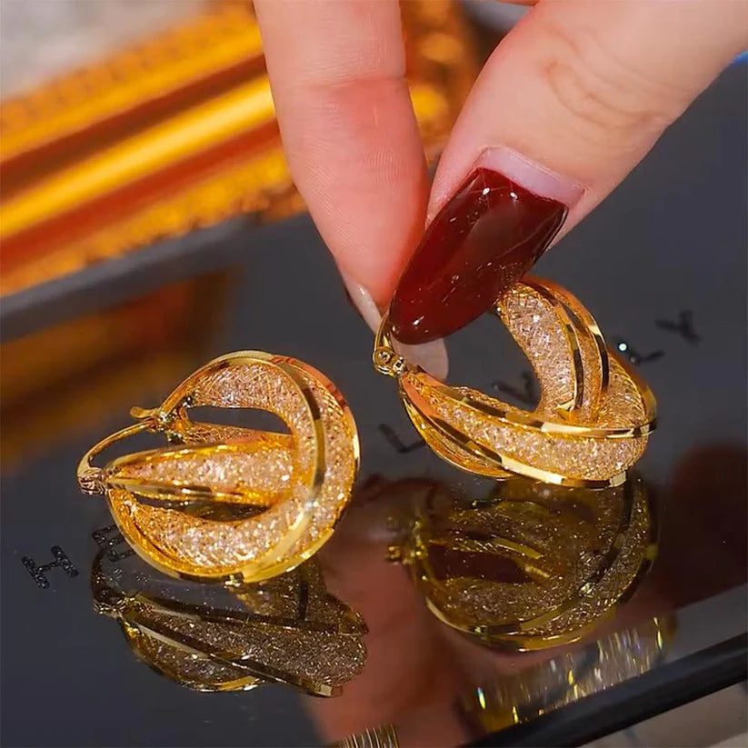 Multi layer Earring (24K GOLD PLATED)